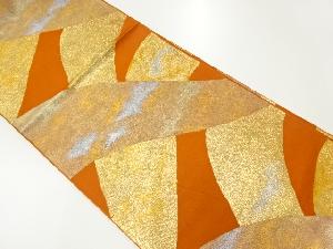 アンティーク　抽象模様織出し袋帯（着用可）